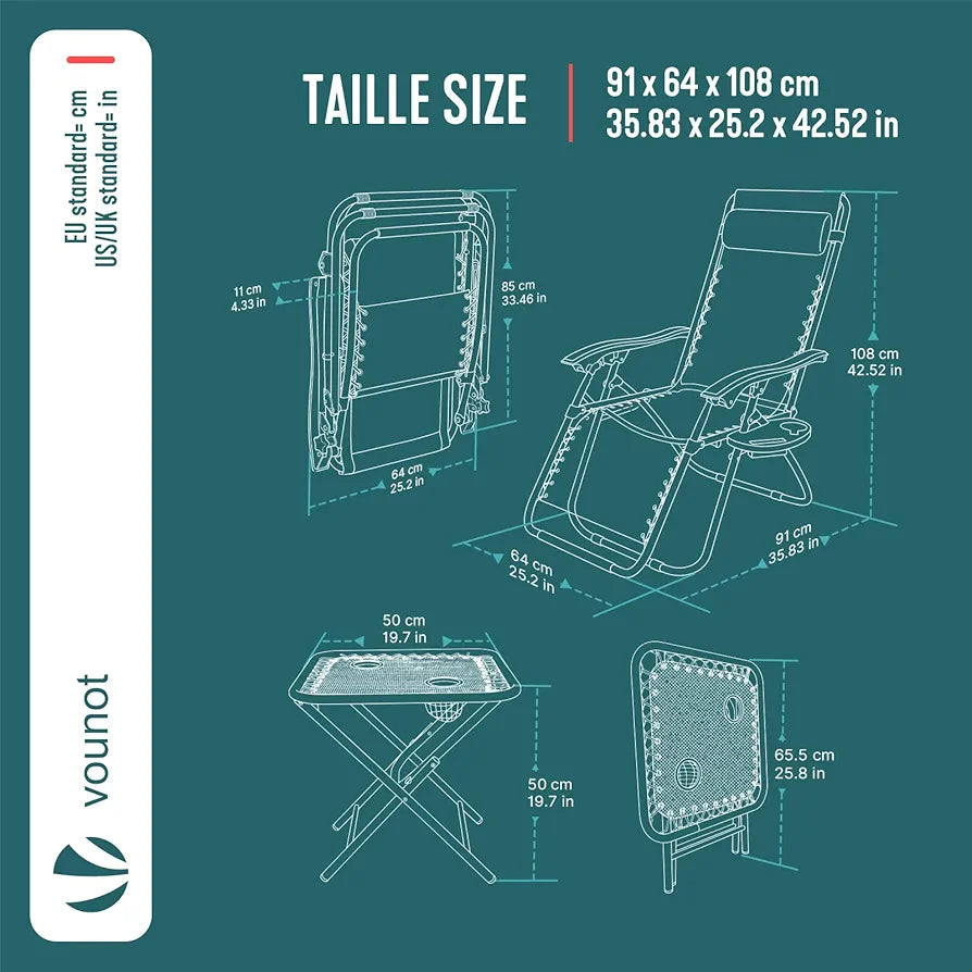 Zero Gravity Folding Recliner Set