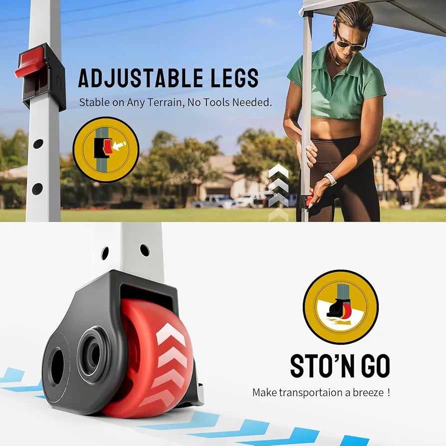 Pop Up Gazebo with 4 Sides, 3m x 3m Waterproof Tent