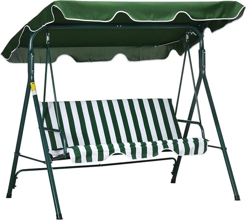 3-Seater Garden Swing Chair with Adjustable Canopy