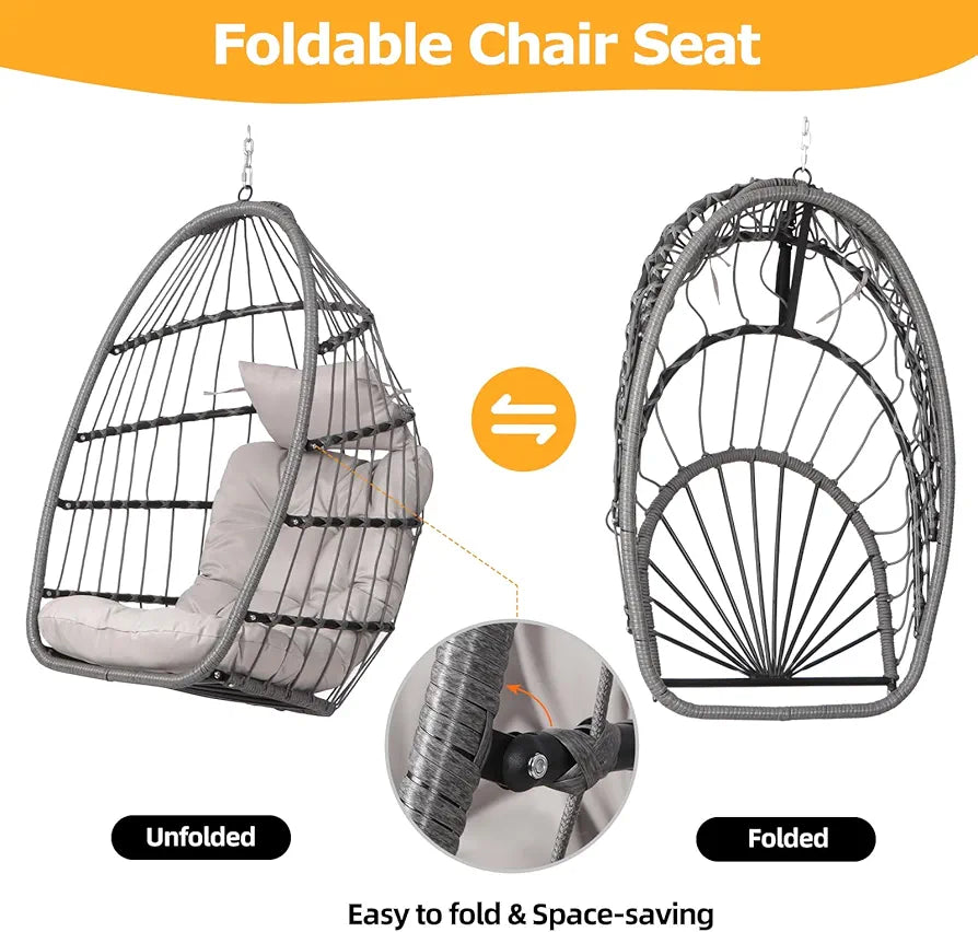 Rattan Garden Egg Swing Chair with Stand