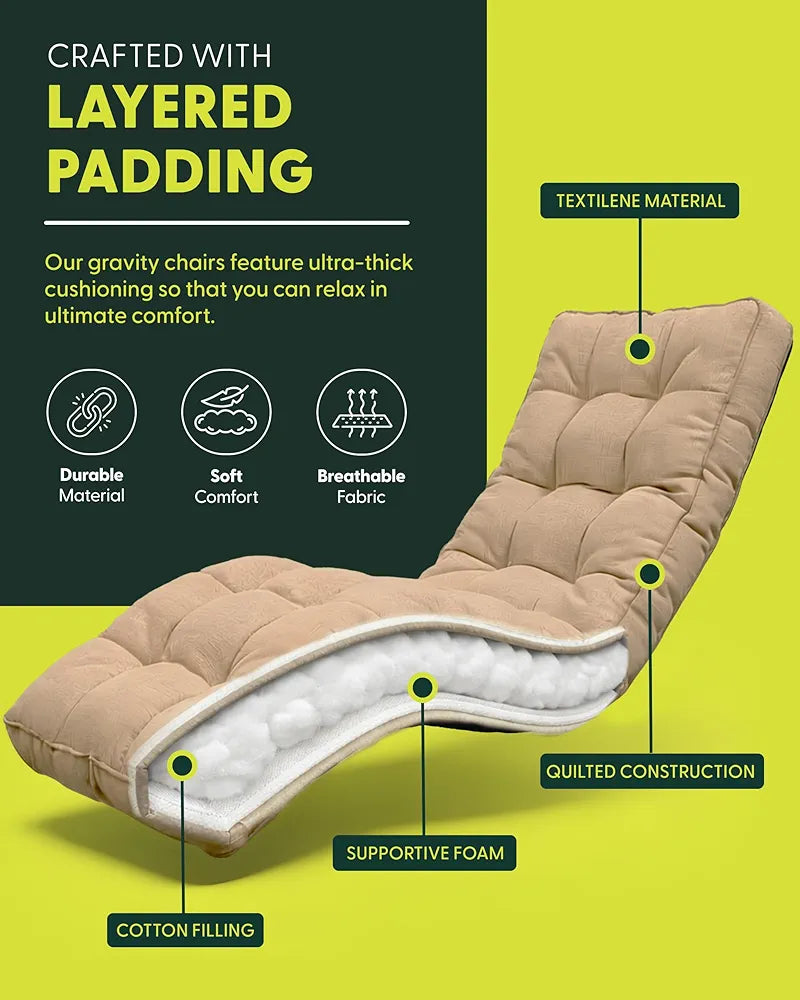 Square Tube Zero Gravity Reclining Garden Chair