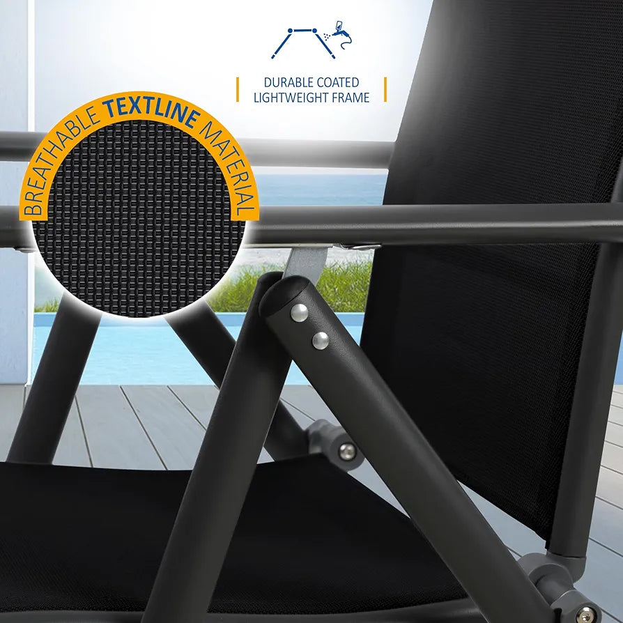 7-Position Folding Garden Recliner Set