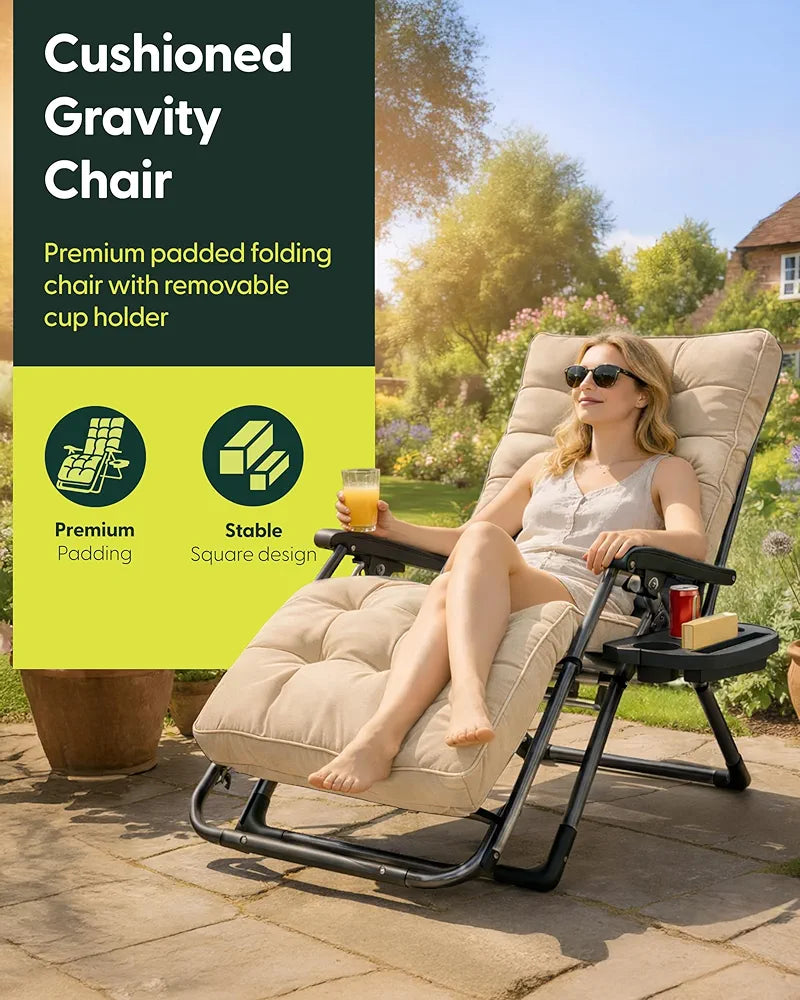 Square Tube Zero Gravity Reclining Garden Chair