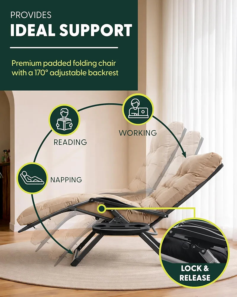 Square Tube Zero Gravity Reclining Garden Chair