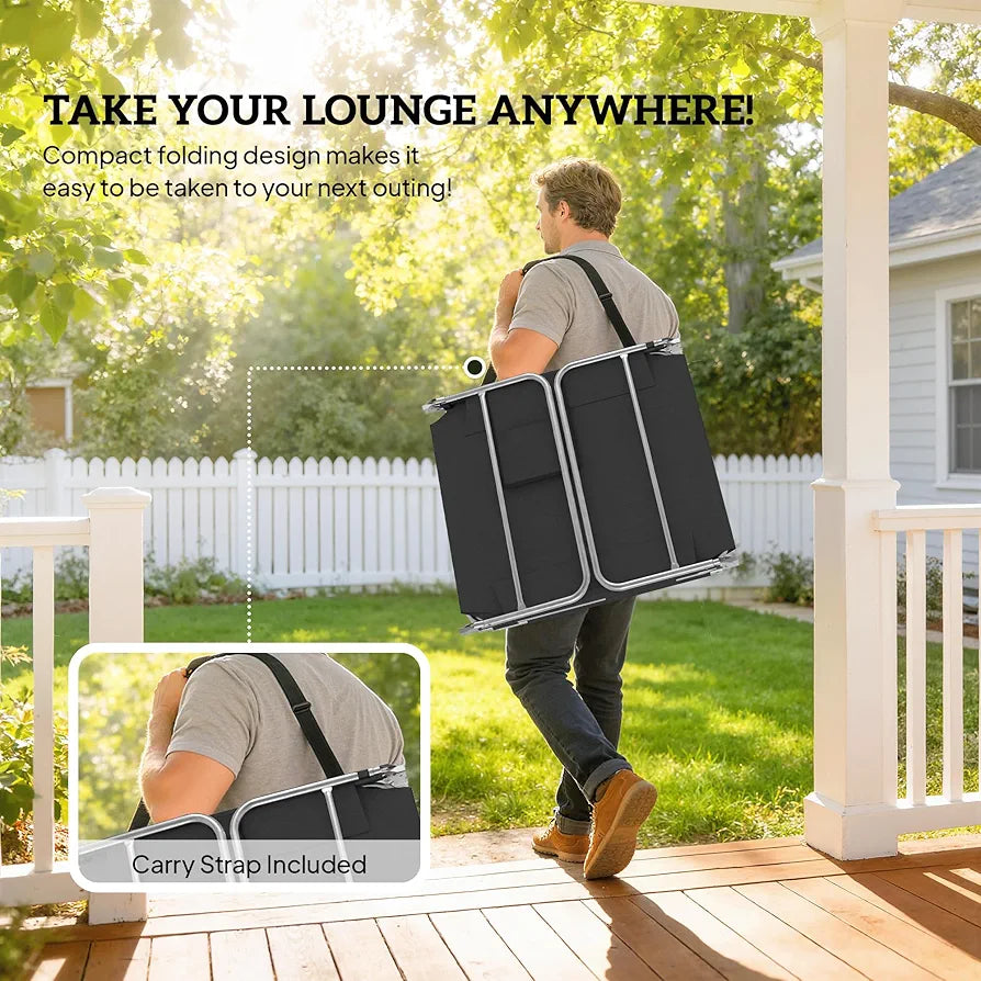 Foldable Sun Lounger Set with Adjustable Backrest